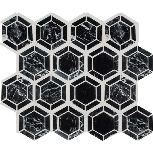 MS International 11.50" x 13.25" Hexagono Polished 2" Hexagon Marble Mosaic