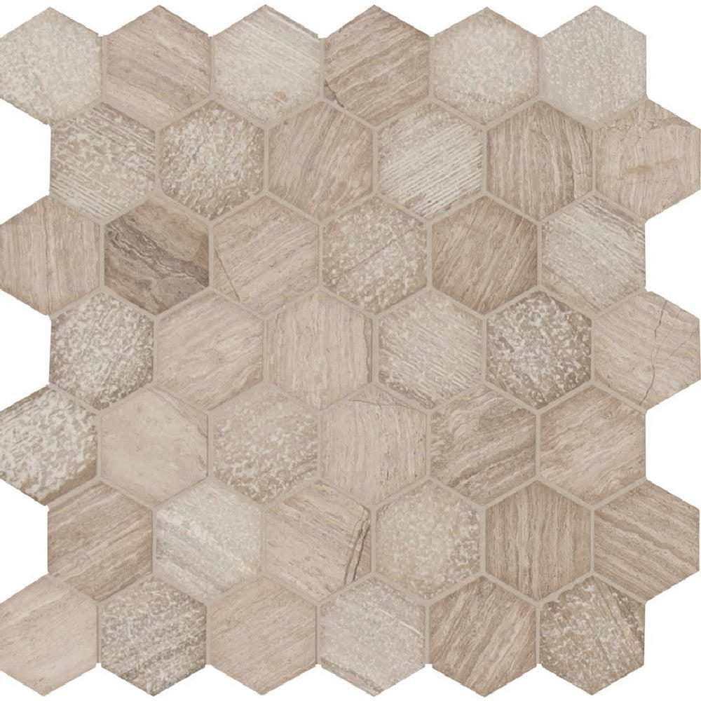 MS International 12" x 12" Honey Comb Marble 2" Hexagon Mosaic