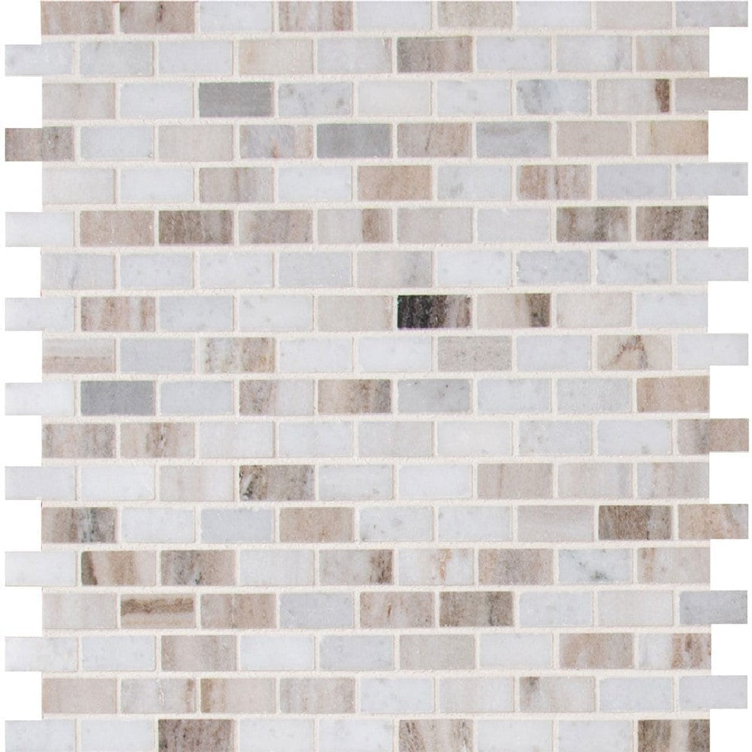 MS International 12" x 12" Palisandro Polished Marble Mosaic