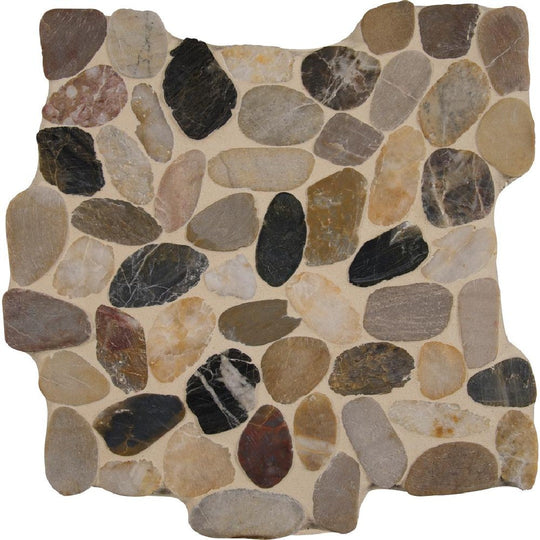 MS International 12" x 12" Rio Lago Tumbled Natural Stone Mosaic