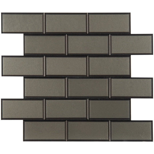 MS International 12" x 12" Crission Bevel Glass Mosaic