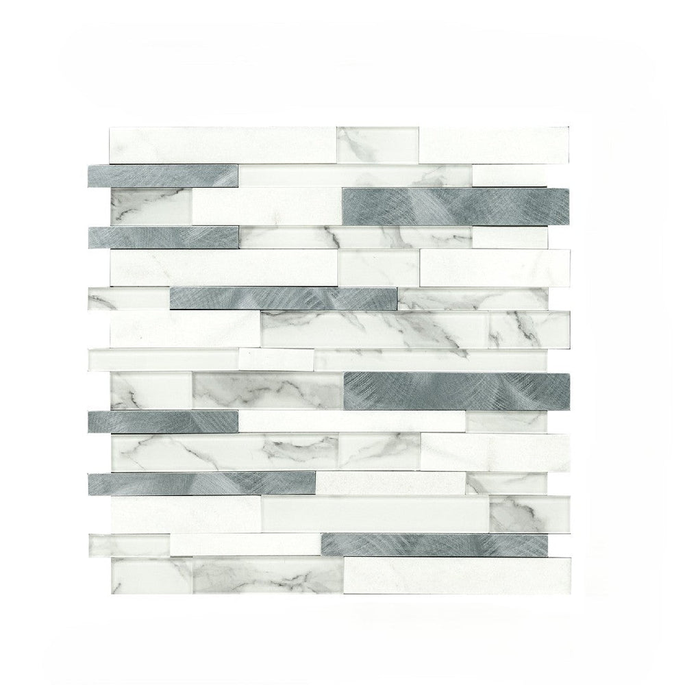MS International 12" x 12" Denali Peel & Stick Marble Mosaic