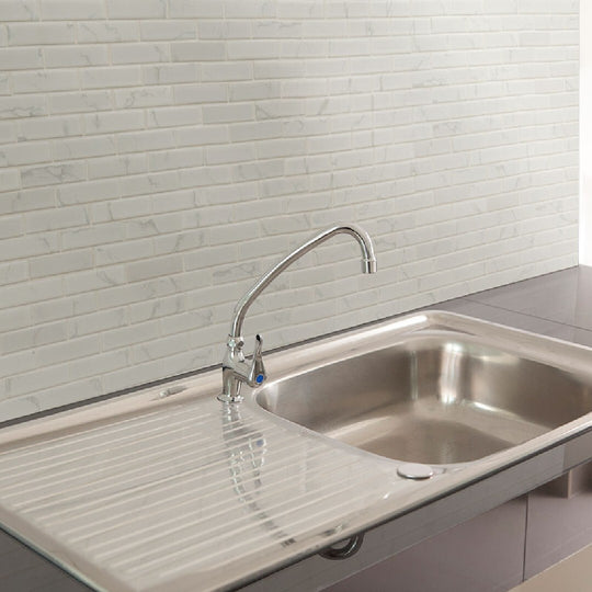 MS International 11.81" x 12.01" Carrara White Matte Porcelain Mosaic