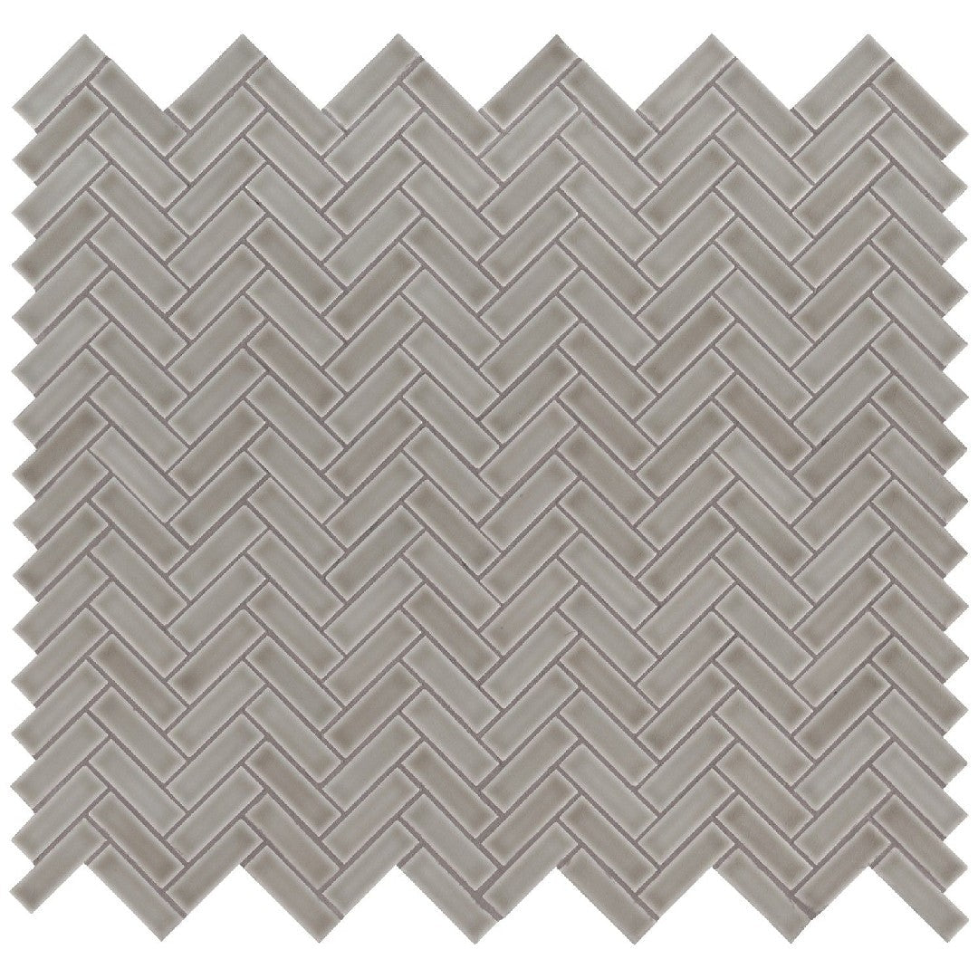 MS International 11.30" x 12.56" Highland Park Glossy Herringbone Ceramic Mosaic