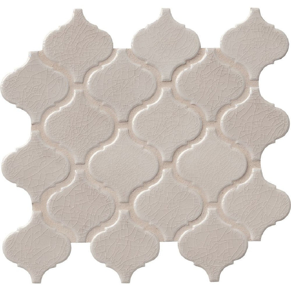 MS International 12" x 12" Fog Glossy Arabesque Ceramic Mosaic