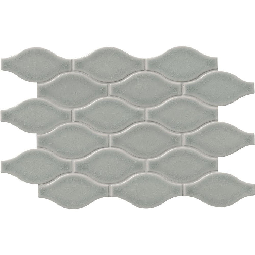 MS International 11.22" x 14.37" Highland Park Glossy Ogee Ceramic Mosaic