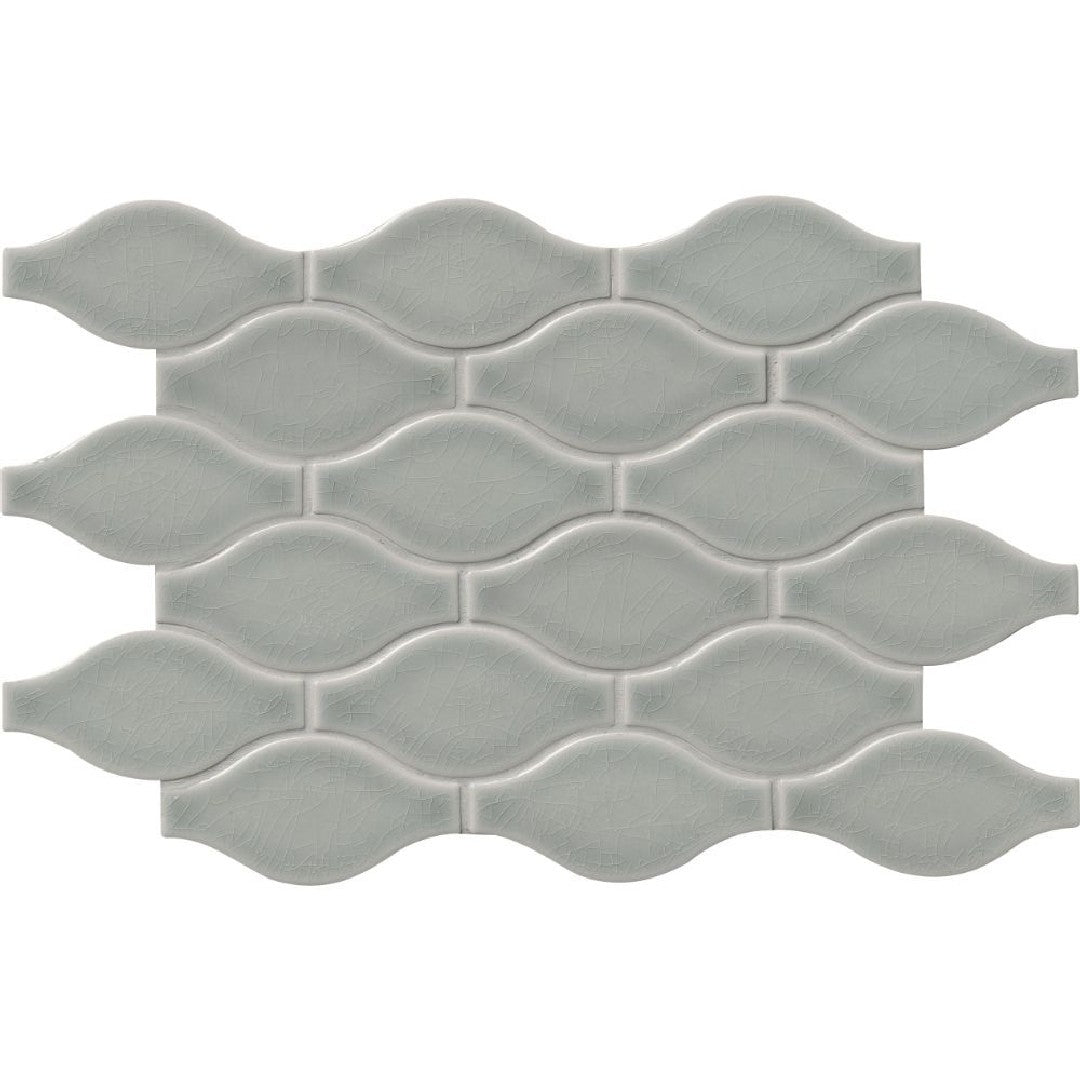 MS International 11.22" x 14.37" Highland Park Glossy Ogee Ceramic Mosaic
