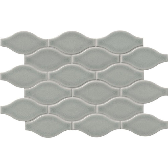 MS International 11.22" x 14.37" Highland Park Glossy Ogee Ceramic Mosaic