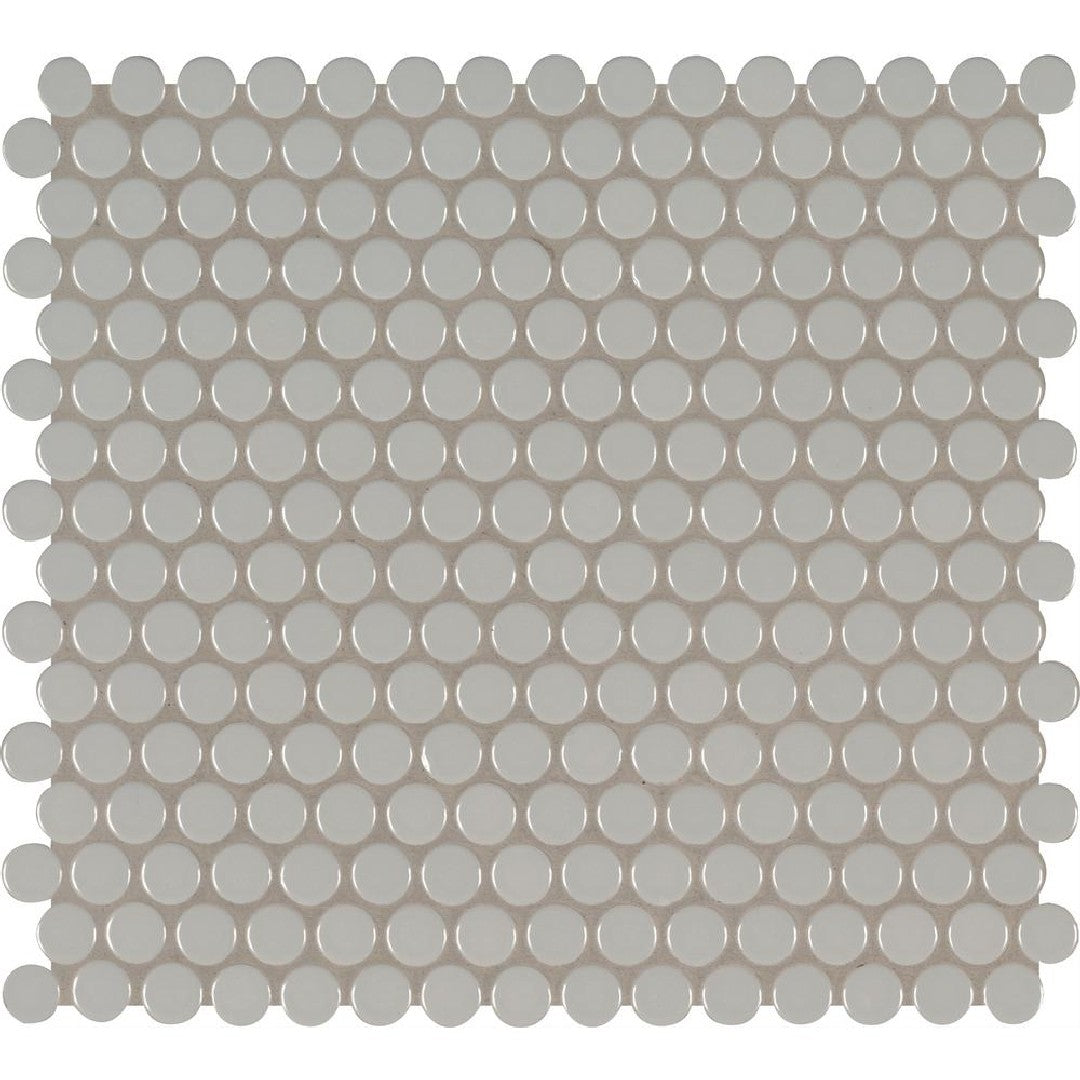 MS International 12" x 13" Domino Glossy Penny Round Porcelain Mosaic