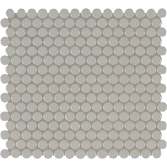 MS International 12" x 13" Domino Glossy Penny Round Porcelain Mosaic