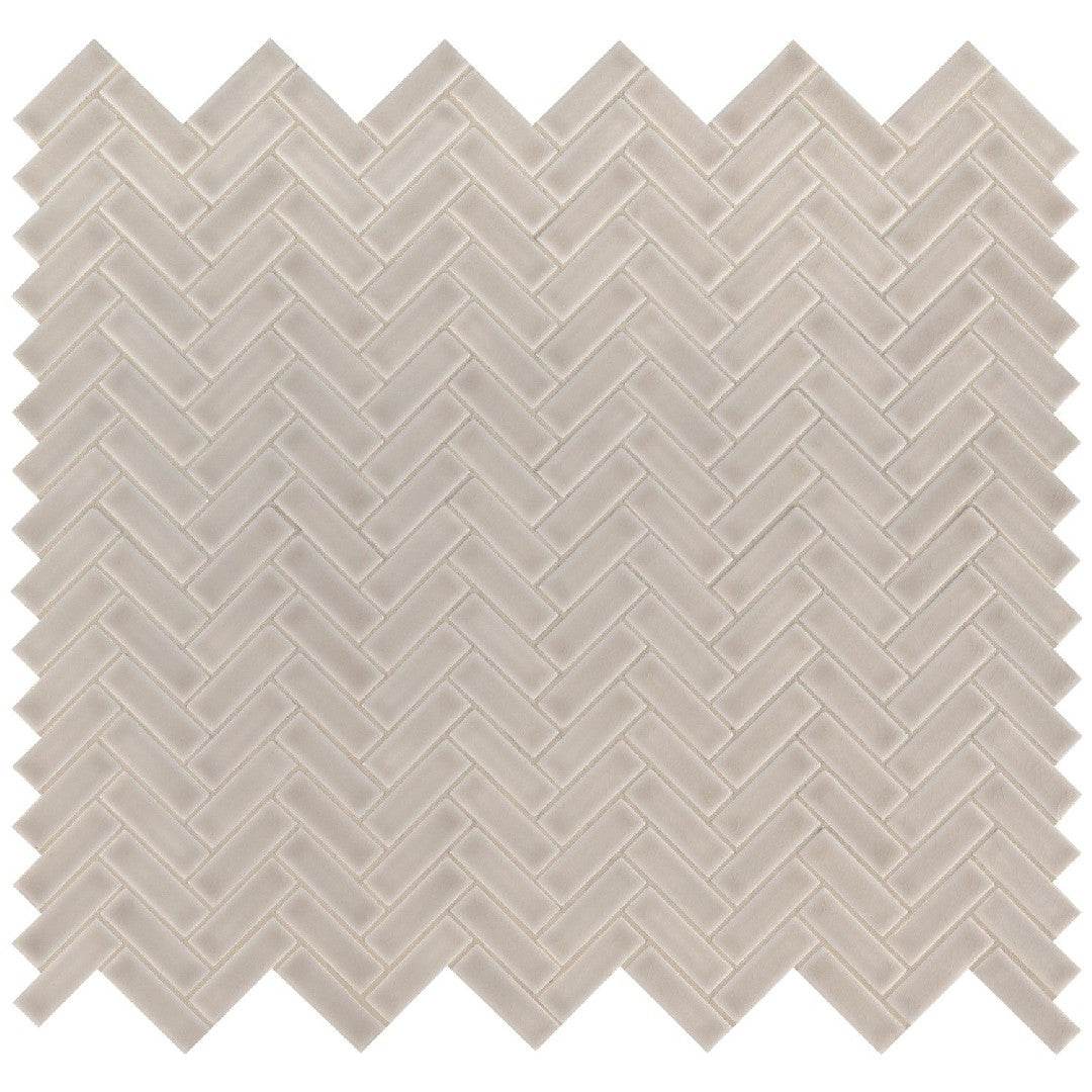 MS International 11.30" x 12.56" Highland Park Glossy Herringbone Ceramic Mosaic