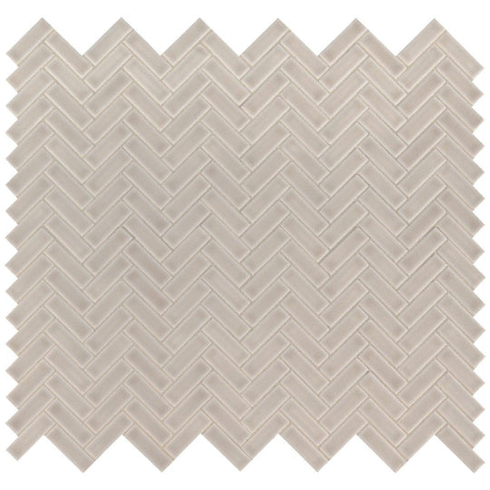 MS International 11.30" x 12.56" Highland Park Glossy Herringbone Ceramic Mosaic