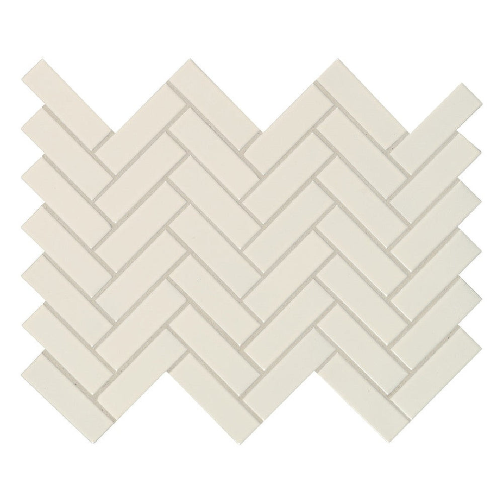 MS International 11" x 13" Almond Glossy Herringbone Marble Mosaic