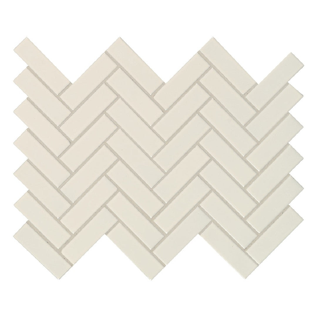 MS International 11" x 13" Almond Glossy Herringbone Marble Mosaic