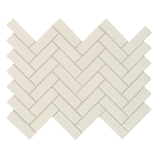 MS International 11" x 13" Almond Glossy Herringbone Marble Mosaic