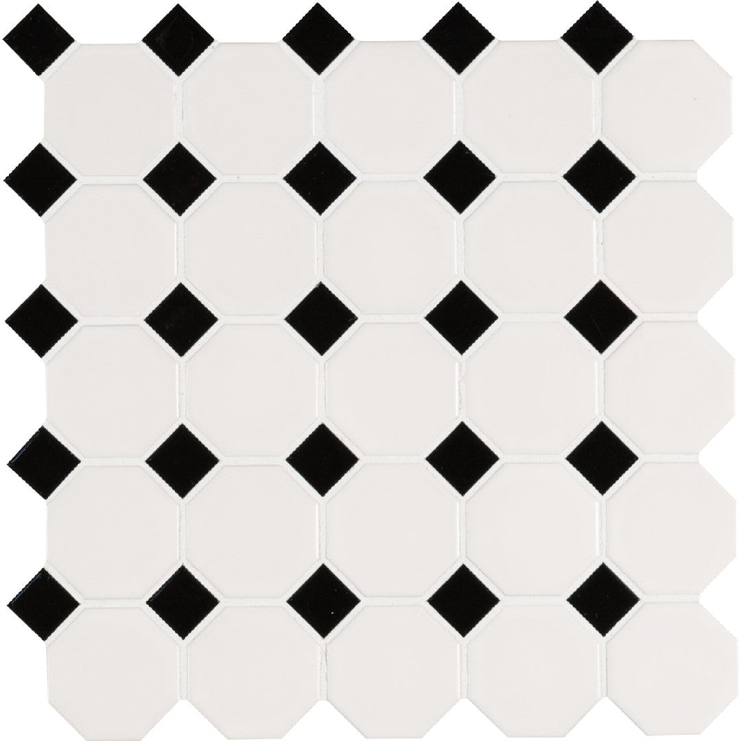 MS International 12" x 12" Domino Retro Matte Octagon Porcelain Mosaic
