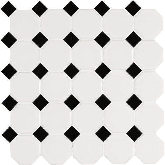 MS International 12" x 12" Domino Retro Matte Octagon Porcelain Mosaic