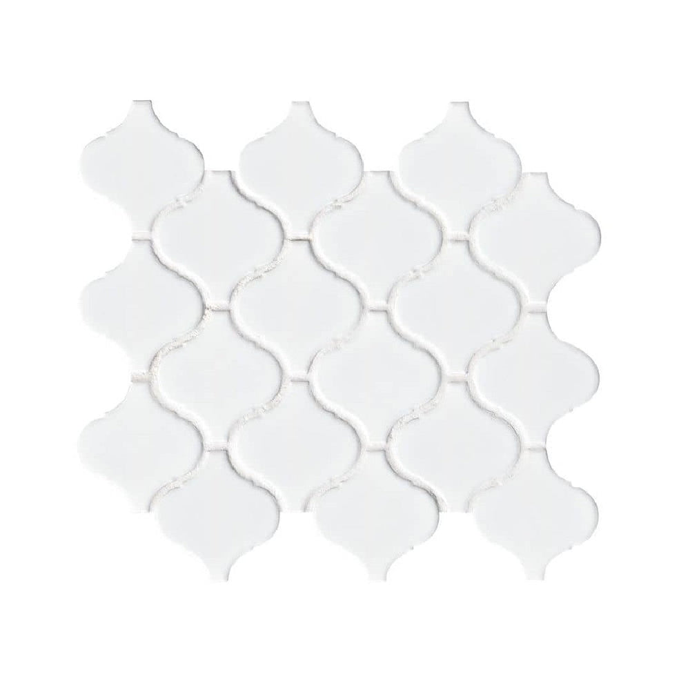 MS International 11.30" x 12.20" Domino Retro Glossy Arabesque Porcelain Mosaic