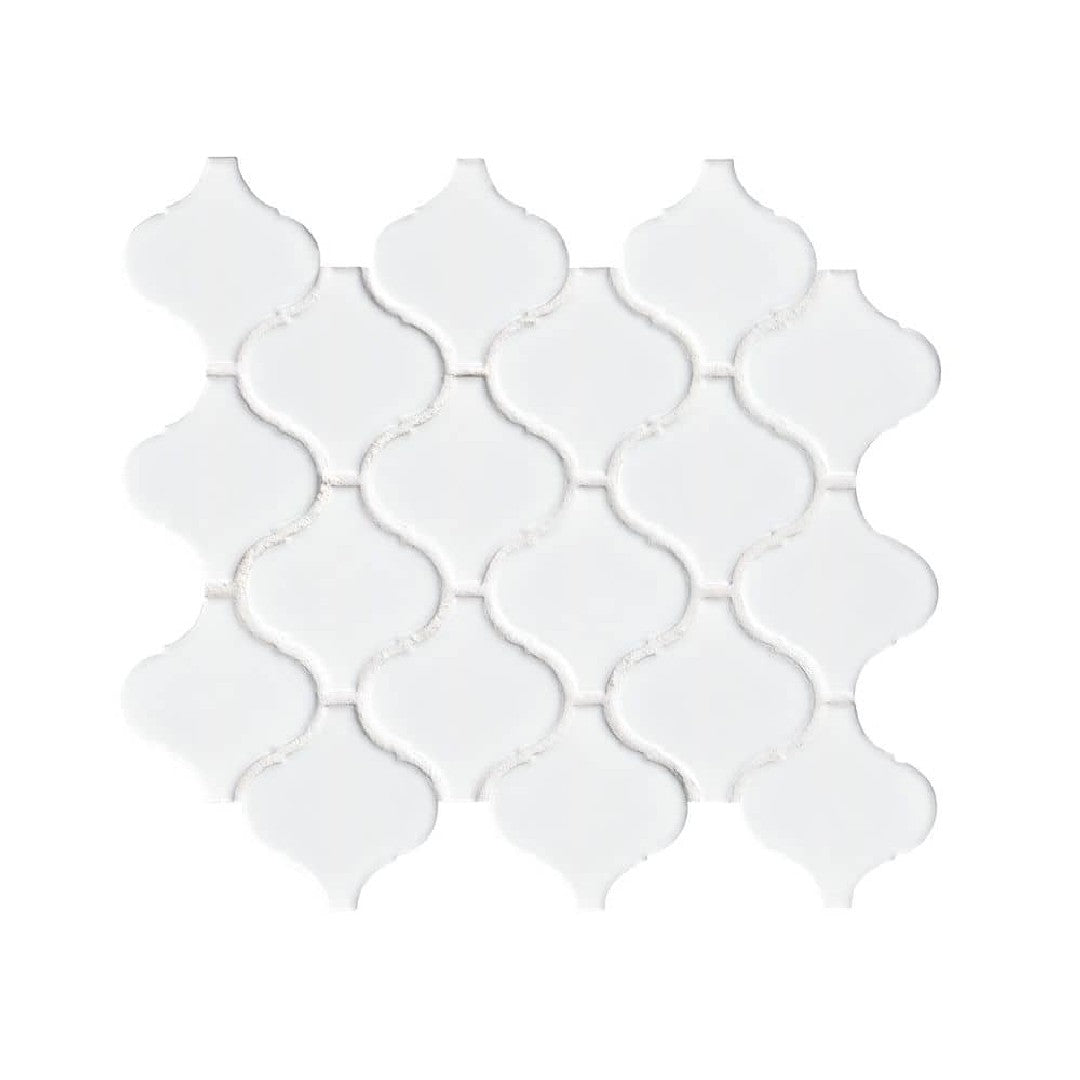 MS International 11.30" x 12.20" Domino Retro Glossy Arabesque Porcelain Mosaic