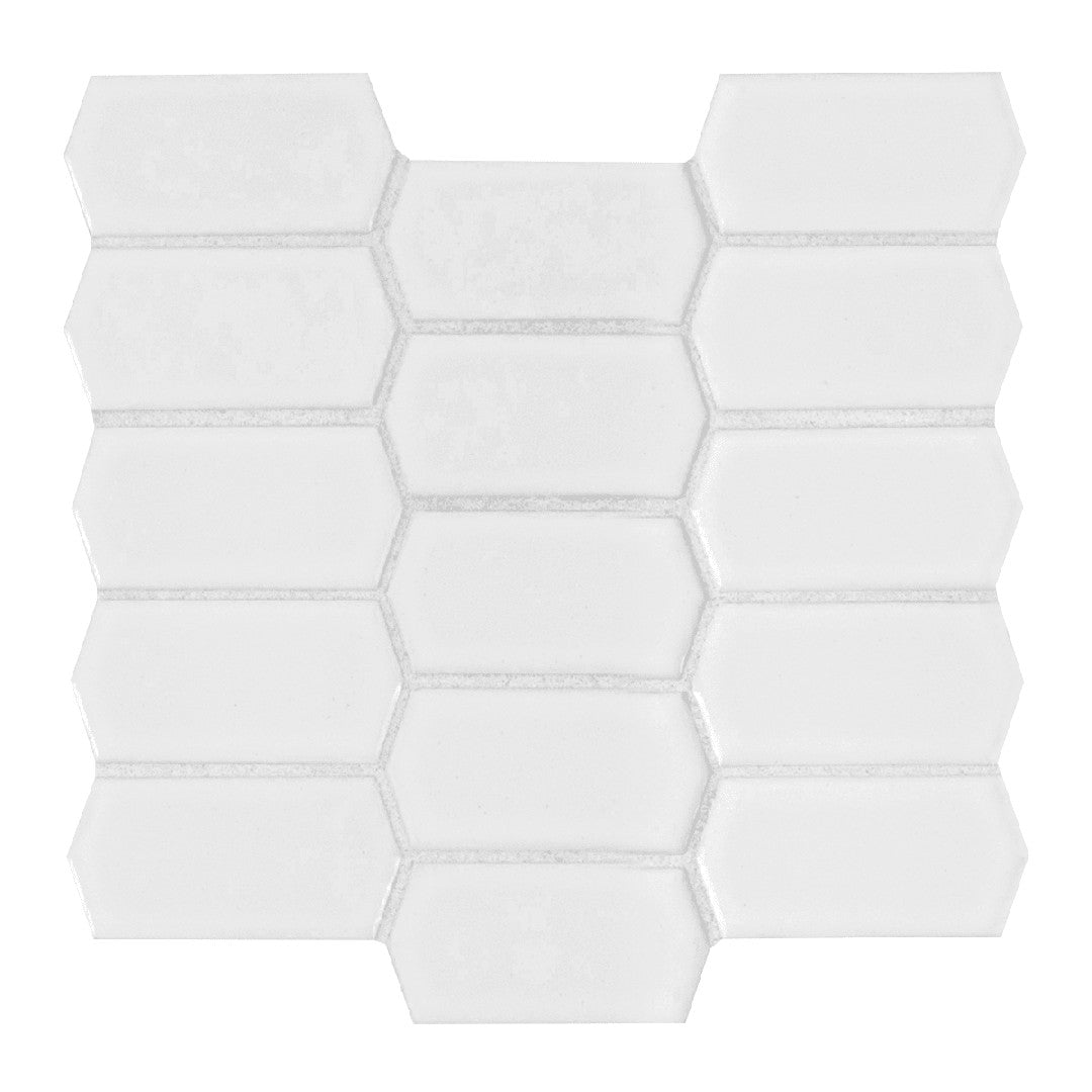 MS International 10.76" x 13.99" Domino Retro Glossy Picket Fence Porcelain Mosaic
