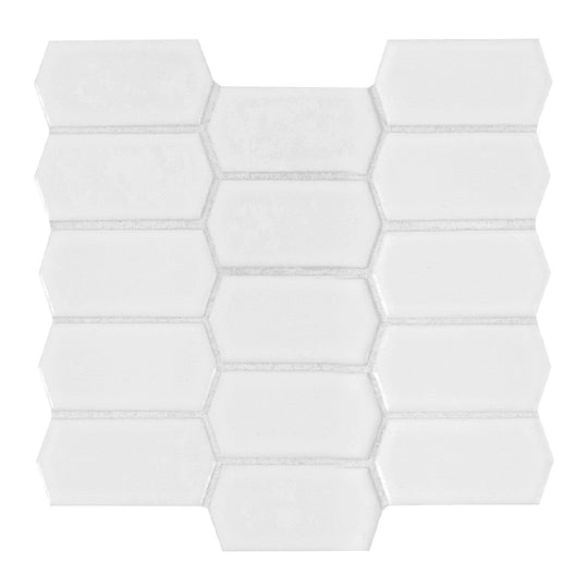MS International 10.76" x 13.99" Domino Retro Glossy Picket Fence Porcelain Mosaic