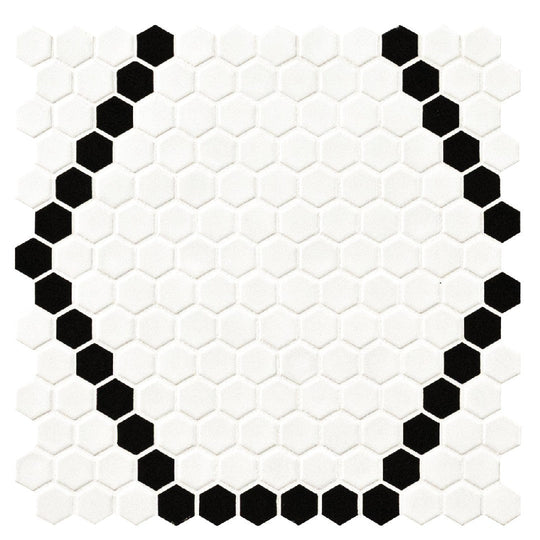 MS International 11.81" x 11.81" Domino Hexagon Porcelain Mosaic