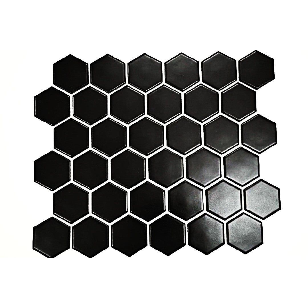 MS International 12" x 13" Domino Glossy Hexagon 2" Porcelain Mosaic