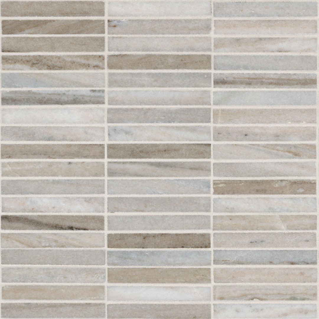 MS International 12" x 12" Ravello Polished Mini Stack Marble Mosaic