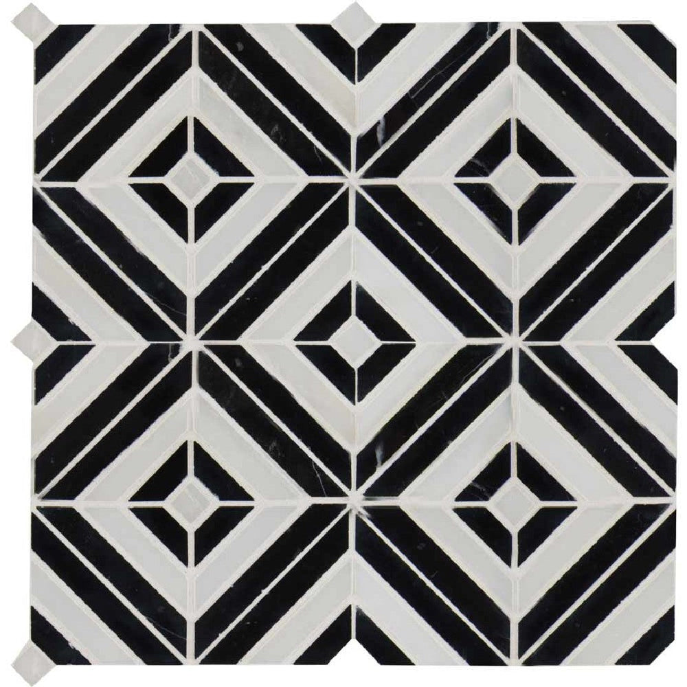MS International 12" x 12" Rhombix Polished Deco Marble Mosaic