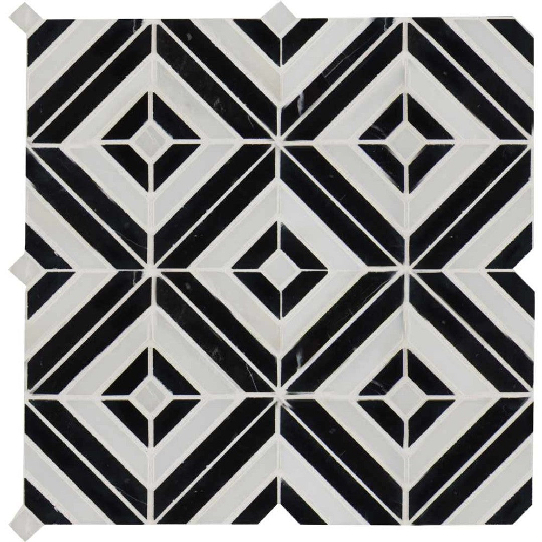 MS International 12" x 12" Rhombix Polished Deco Marble Mosaic