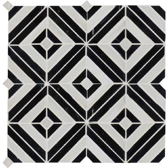 MS International 12" x 12" Rhombix Polished Deco Marble Mosaic