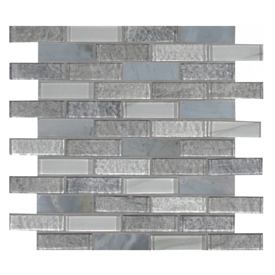 MS International 11.63" x 11.72" Decorative Blend Brick Glass & Stone Mosaic