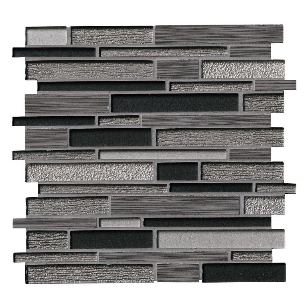 MS International 12" x 12" Decorative Blend Glass & Stone Mosaic