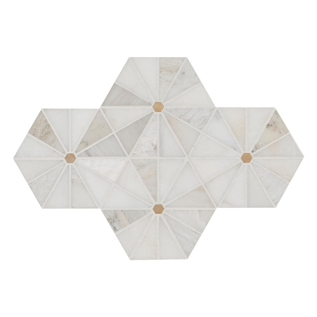 MS International 11" x 12" Elegante Stone & Metal Mosaic