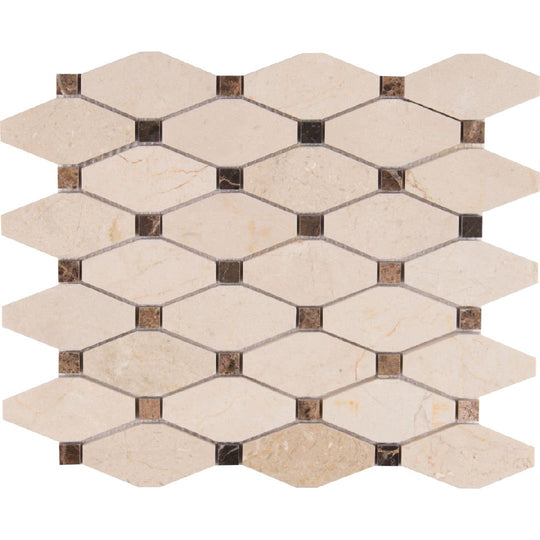 MS International 11.81" x 13.4" Valencia Blend Polished Elongated Octagon Marble Mosaic