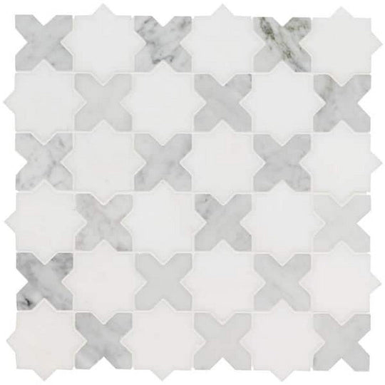 MS International 12" x 12" Vera Anne Polished Pattren Marble Mosaic