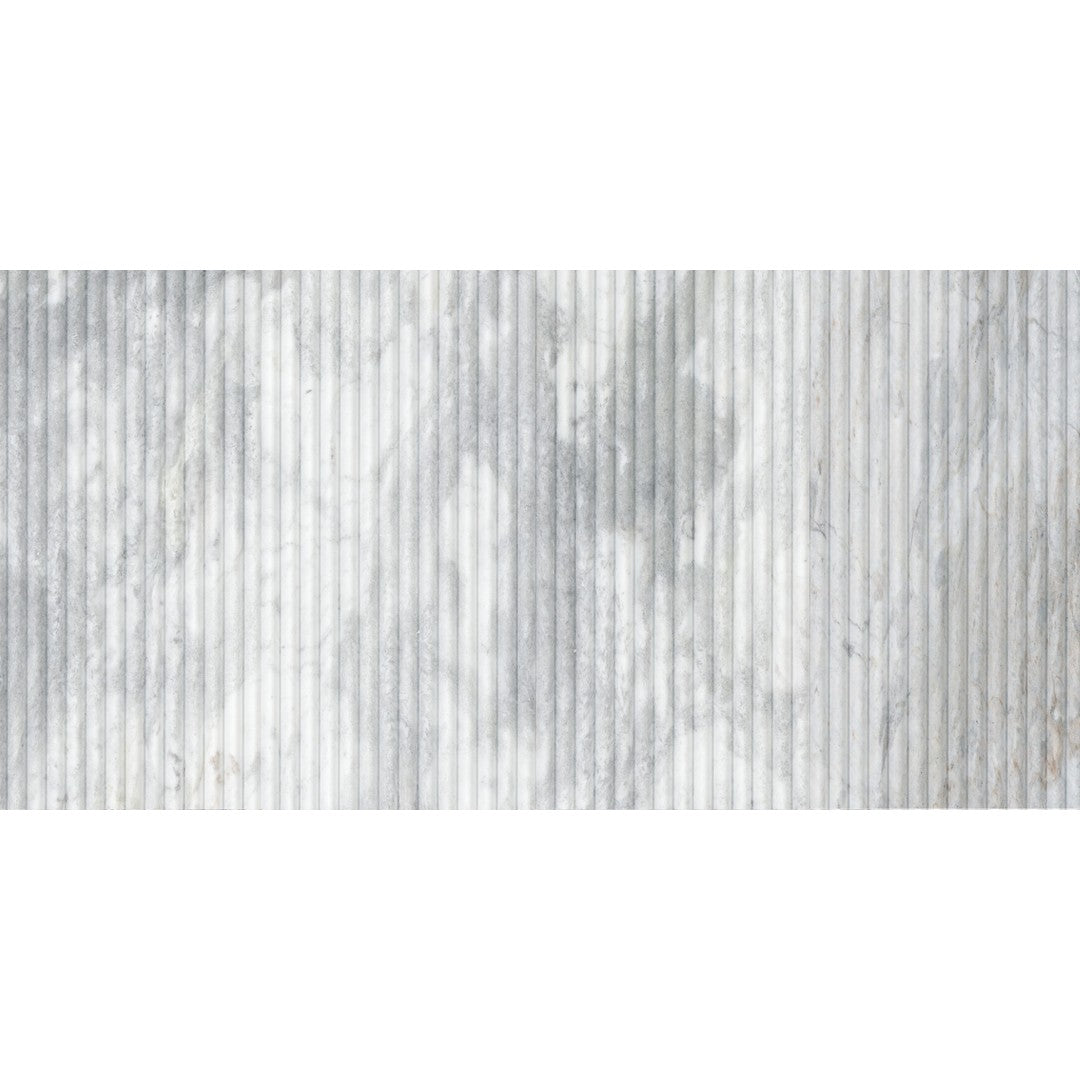 MS International 12" x 24" Capri Blue Honed Marble Fluted Tile