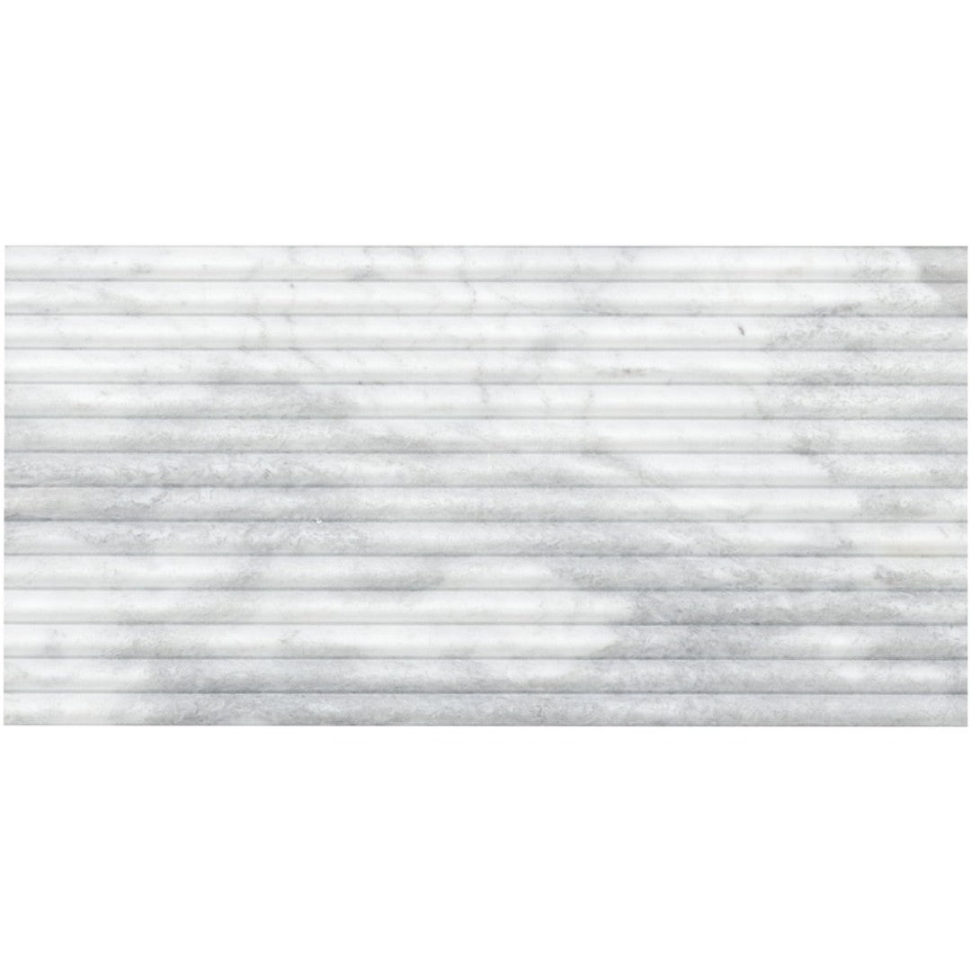 MS International 12" x 24" Carrara White Honed Fluted Marble Tile