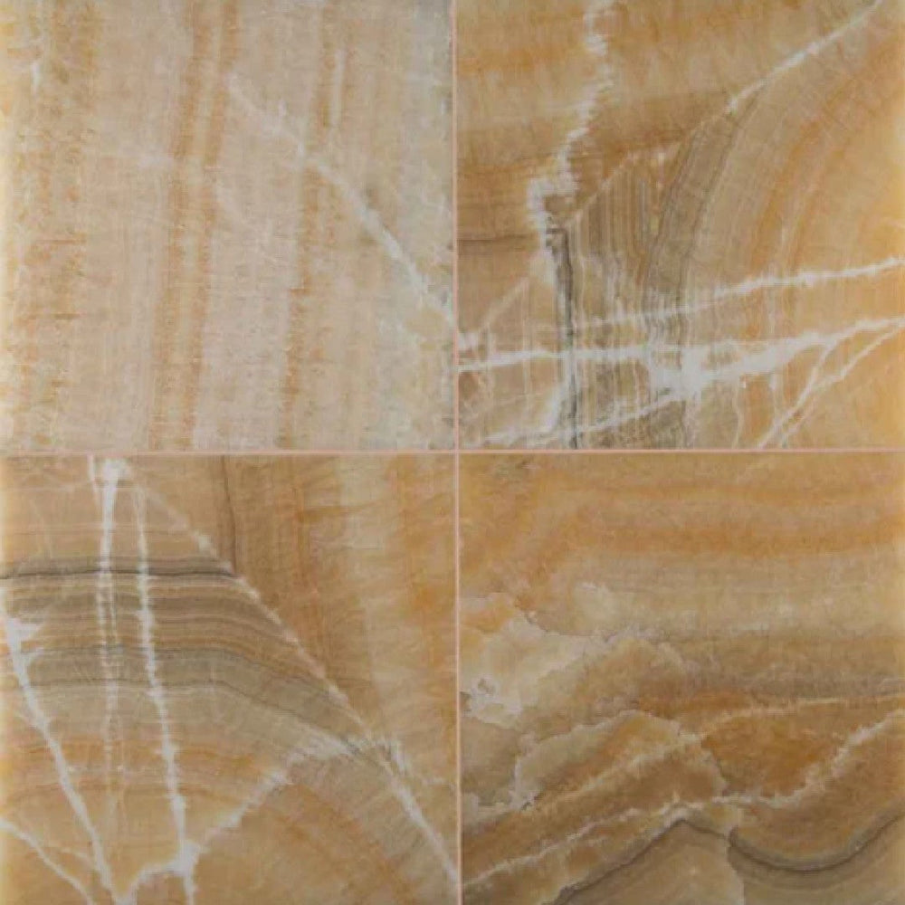 MS International 12" x 12" Giallo Crystal Onyx Polished Onyx Tile