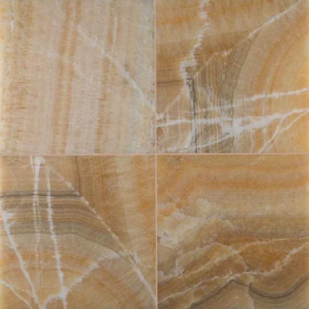 MS International 12" x 12" Giallo Crystal Onyx Polished Onyx Tile