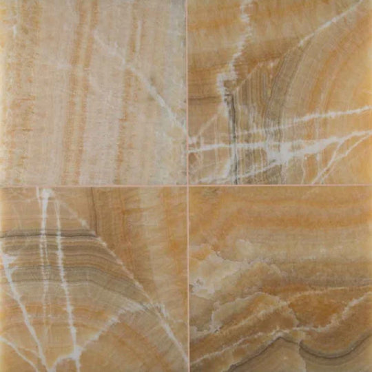 MS International 12" x 12" Giallo Crystal Onyx Polished Onyx Tile