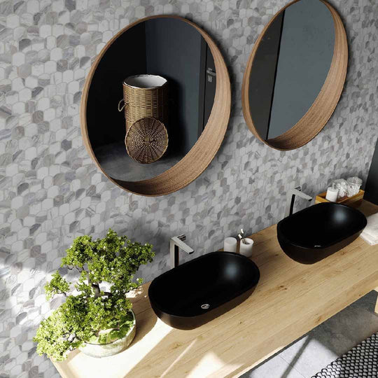 MS International 12" x 13" Edessa Scallop Polished Marble Mosaic