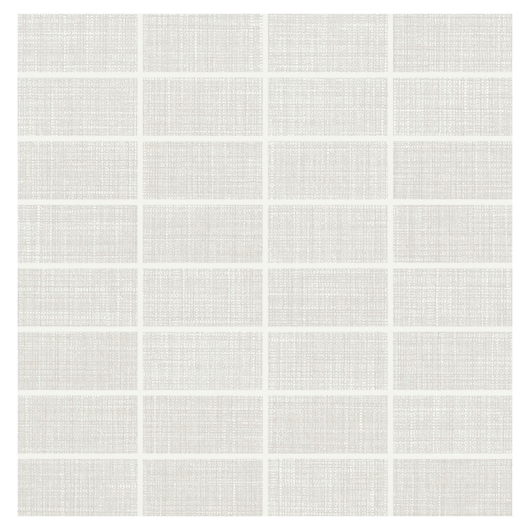 Daltile-Fabric-Art-12-x-12-Matte-Porcelain-1x3-Straight-Joint-Mosaic-Modern-Textile-White