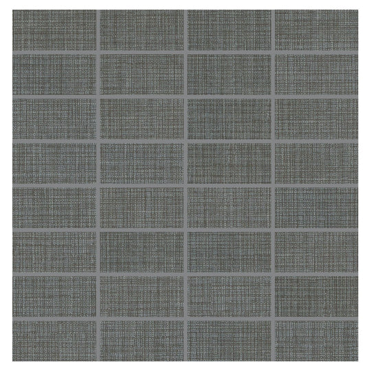 Daltile-Fabric-Art-12-x-12-Matte-Porcelain-1x3-Straight-Joint-Mosaic-Modern-Textile-Dark-Gray