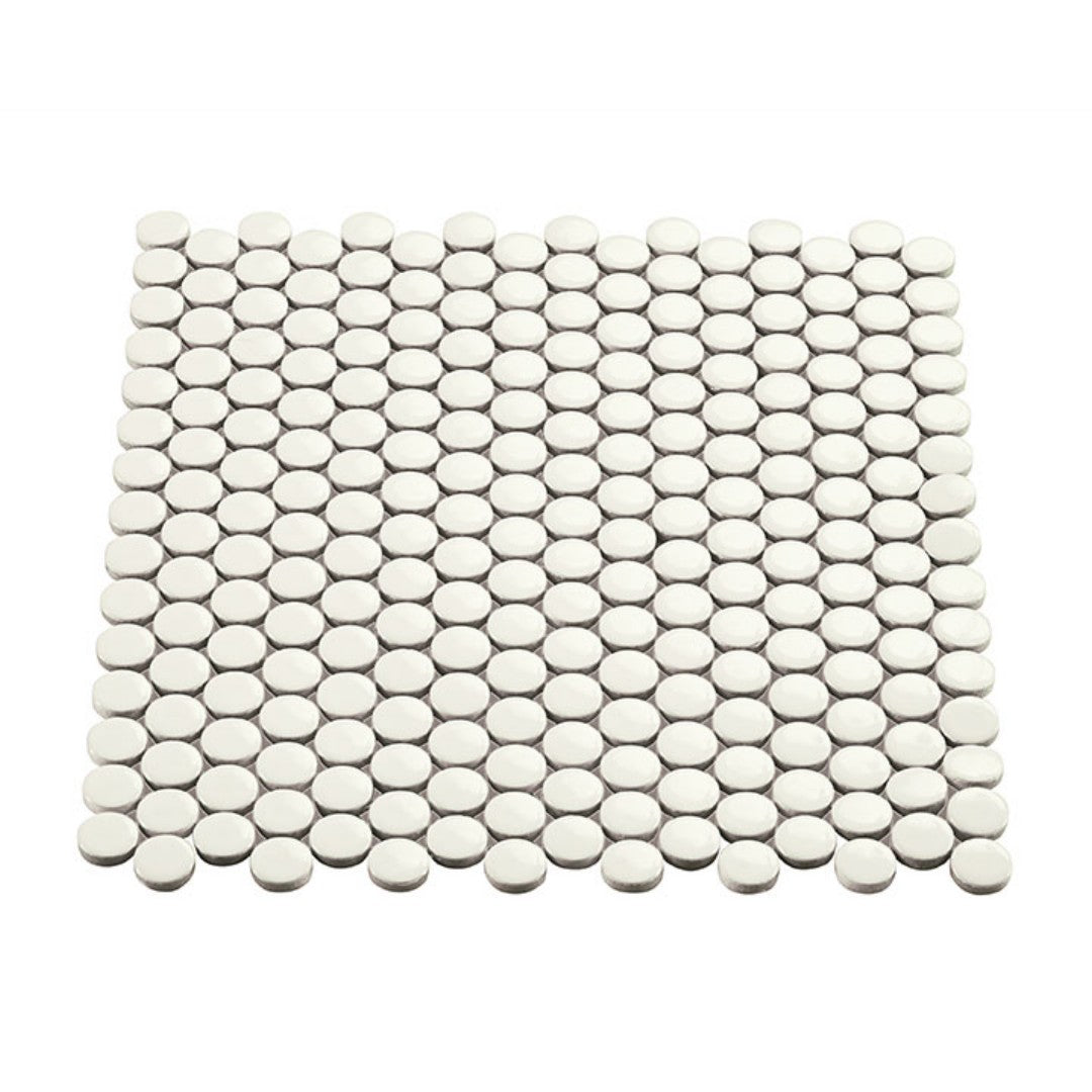 Crossville 11.5" x 12.76" Multiplier Gloss Porcelain 0.75" Penny Round Mosaic
