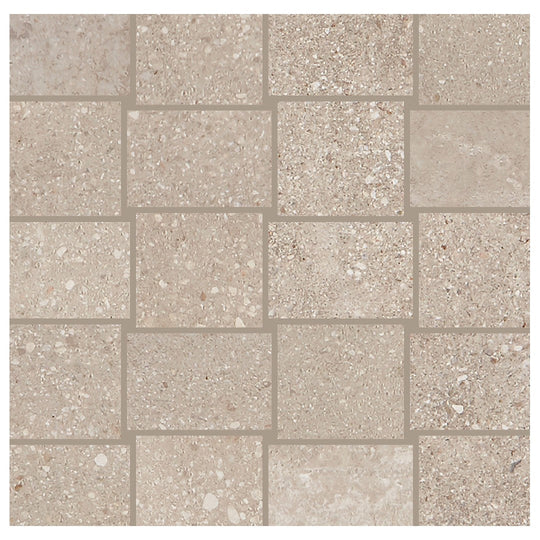 Daltile-Museo-12-x-12-Matte-Porcelain-2x3-Abstract-Mosaic-Natural-Grey