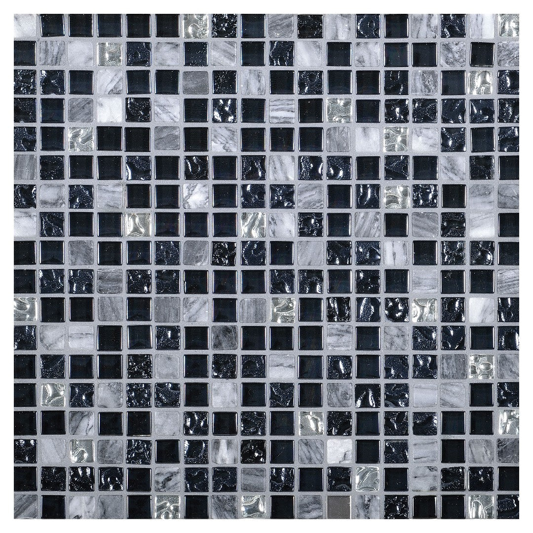 Daltile-Marvel-12-x-12-Stone-&-Glass-5/8-Straight-Joint-Mosaic-Onyx