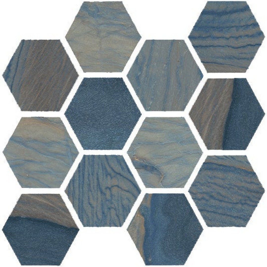 Happy Floors 12" x 14" Macaubas Interlocking Natural Porcelain Hexagon Mosaic