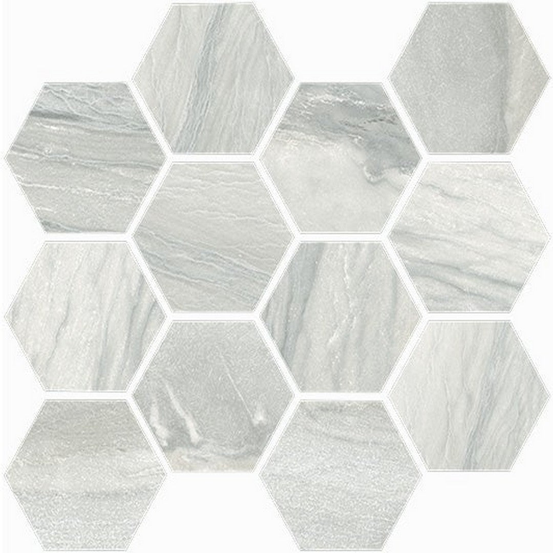 Happy Floors 12" x 14" Macaubas Interlocking Natural Porcelain Hexagon Mosaic