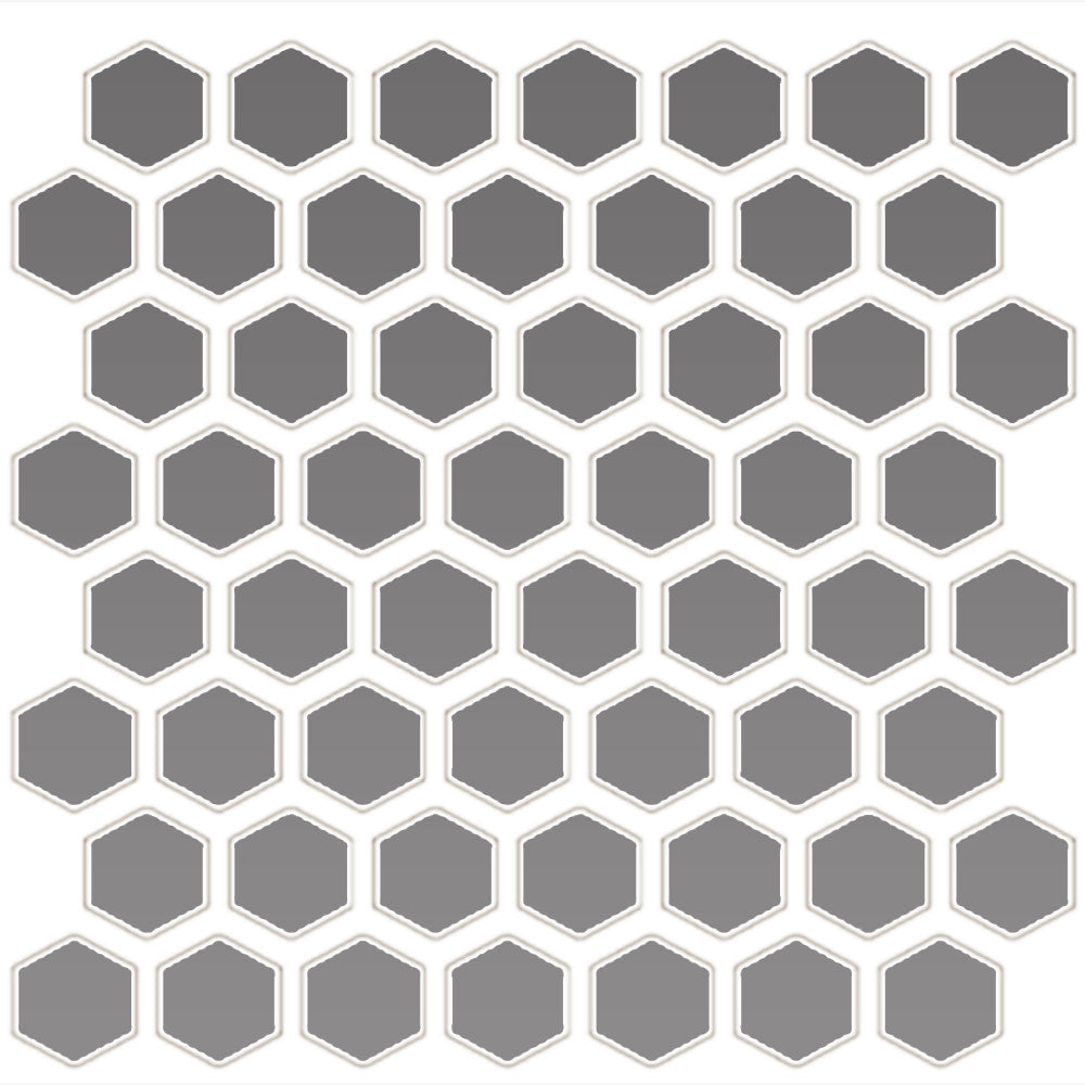 Daltile-Color-wheel-Mosaic-12-x-14-Ceramic-1.5-Hexagon-Mosaic-Arctic-White-|-Black-Matte